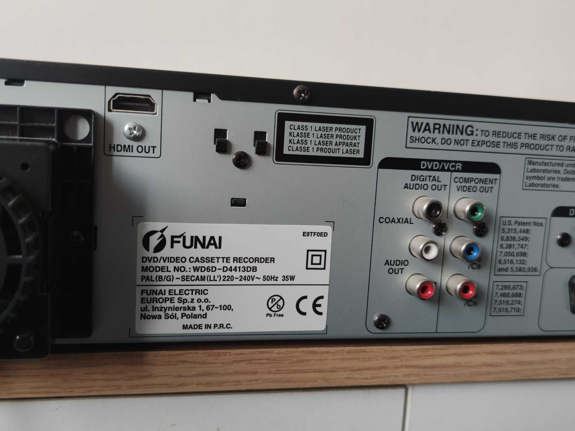 FUNAI WD6D-D4413DB nagrywarka combo vhs DVD USB HDMI