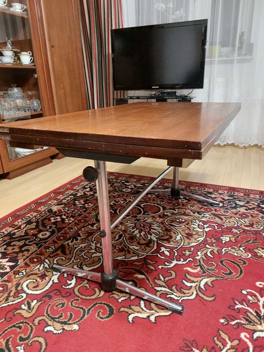 Ława drewniana, rozkładana z lat 80-tych