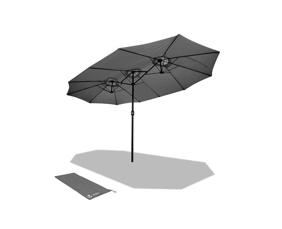 парасоля садова на терасу VOUNOT Подвійна алюмінієва  270 x 460 см