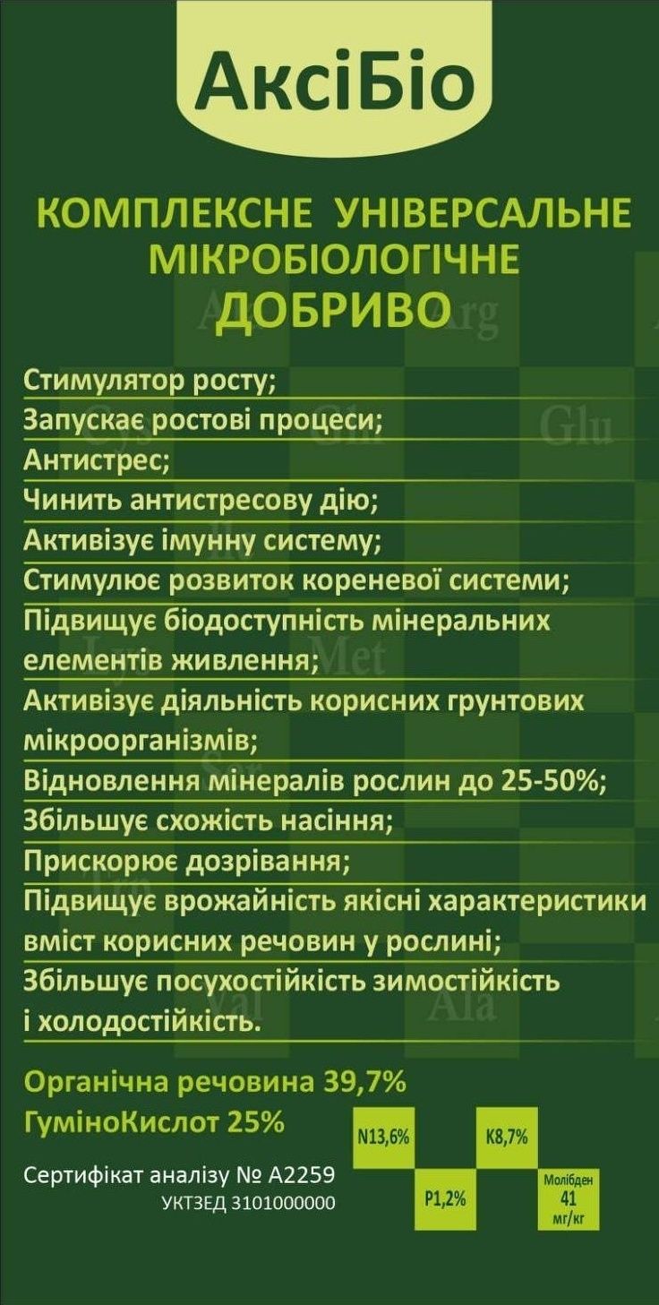 Комплексне мікробіологічне добриво АКСІБІО.