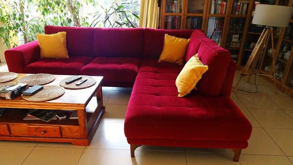 Luksusowy narożnik WESTERN HOME w kolorze RED Cherry - jak NOWY