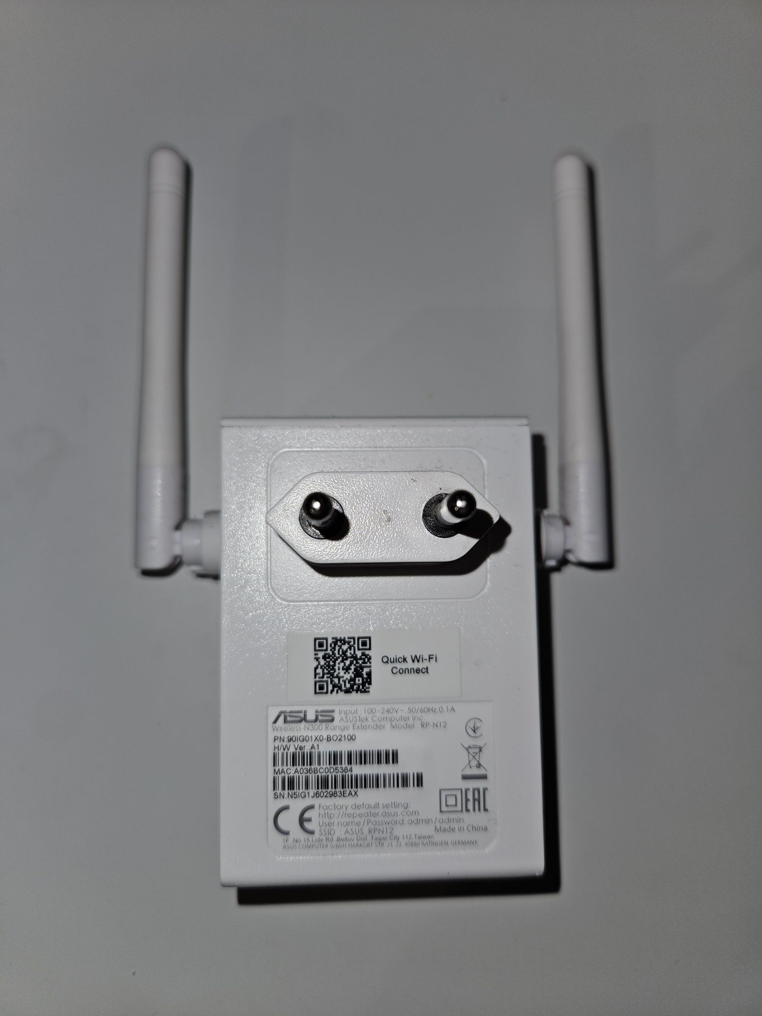 Wzmacniacz WiFi ASUS RP-N12 Wireless-N300
