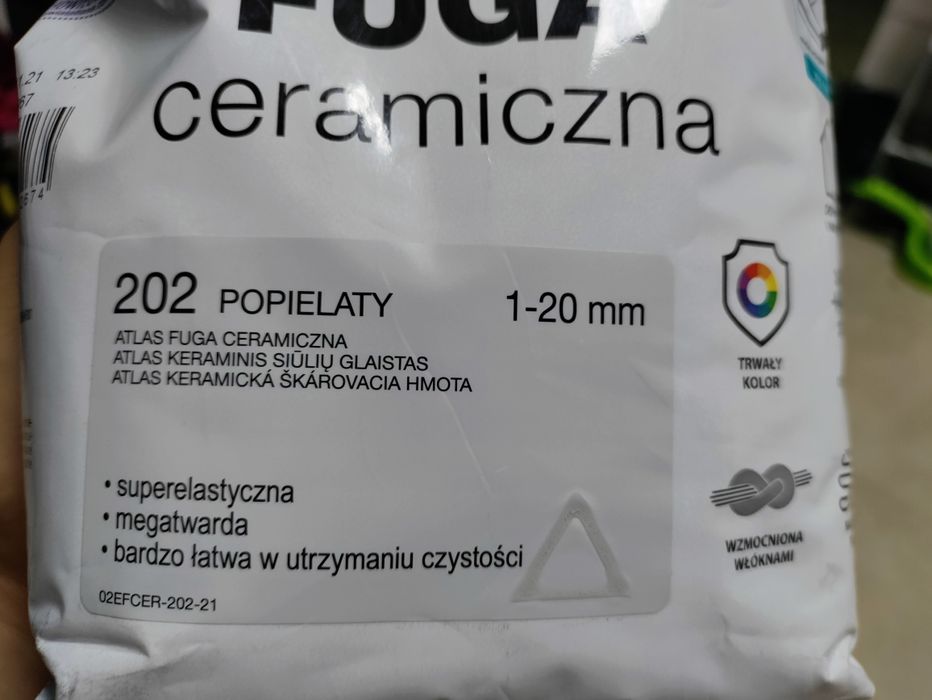 ATLAS fuga ceramiczna kolor popielaty 202 opakowanie 1,9kg
