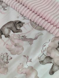 Рожевий пледик з ведмедиками та білочками, плед плюшевый (арт.5965)