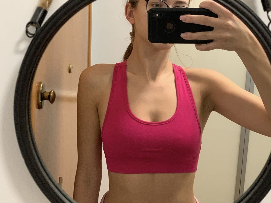 Go Sport różowy stanik sportowy top biustonosz do ćwiczeń miękki