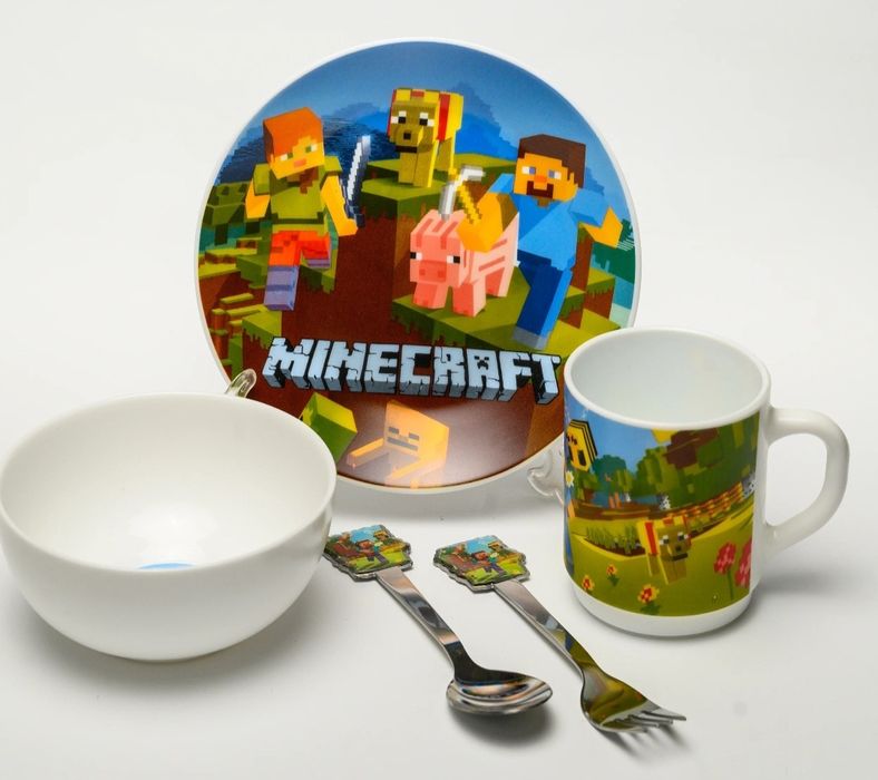 Дитячий набір посуду зі склокераміки (Майнкрафт)