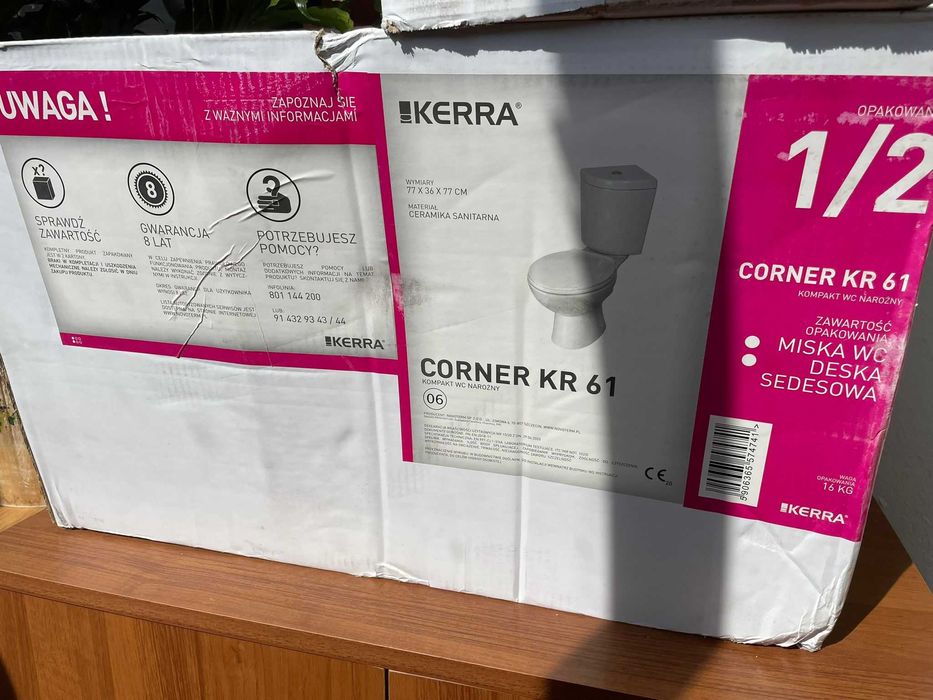 ! -OKAZJA -! NOWY - Kompakt WC narożny Kerra Corner  KR 61 z deską