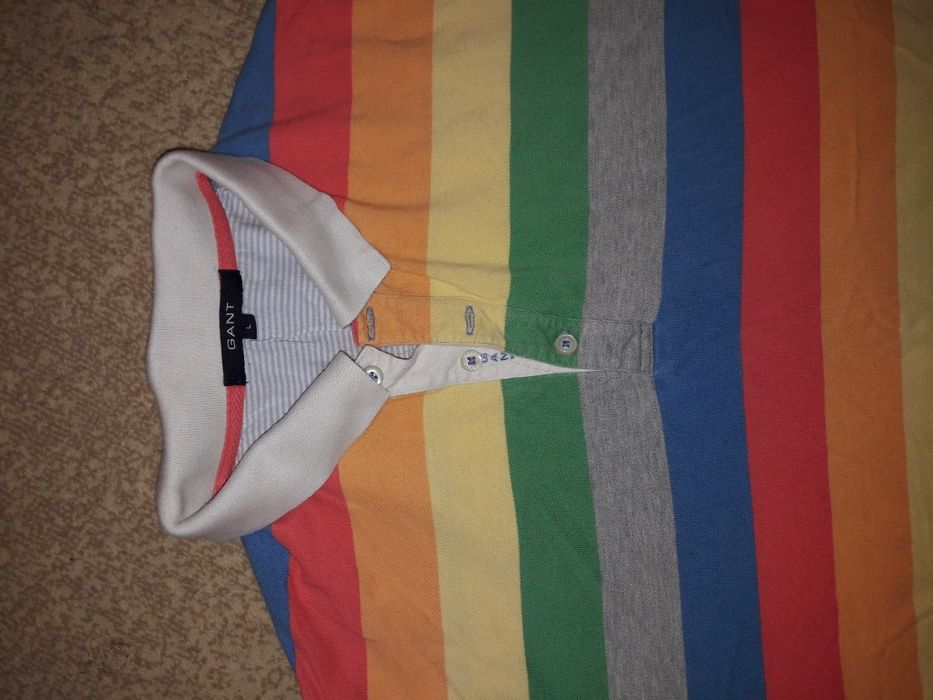 Gant meska bluzka polo w kolorowe paski r. L