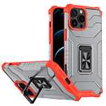 Pancerne hybrydowe Etui + magnetyczny uchwyt iPhone 13 Pro czerwony