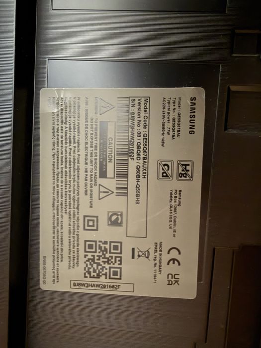 Telewizor 55 cali samsung uszkodzony