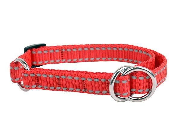 Obroża dla psa półzaciskowa odblaskowe czerwona 15mm/25-40cm