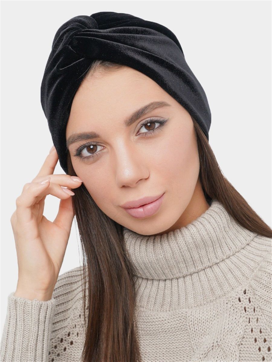 Czapka turban welurowy, hidżab, czapka po chemioterapii