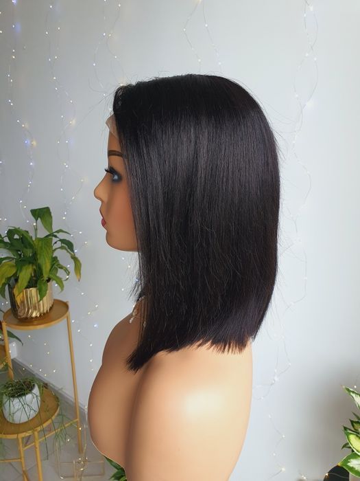 Peruka z włosów naturalnych lace front Monika czarne włosy