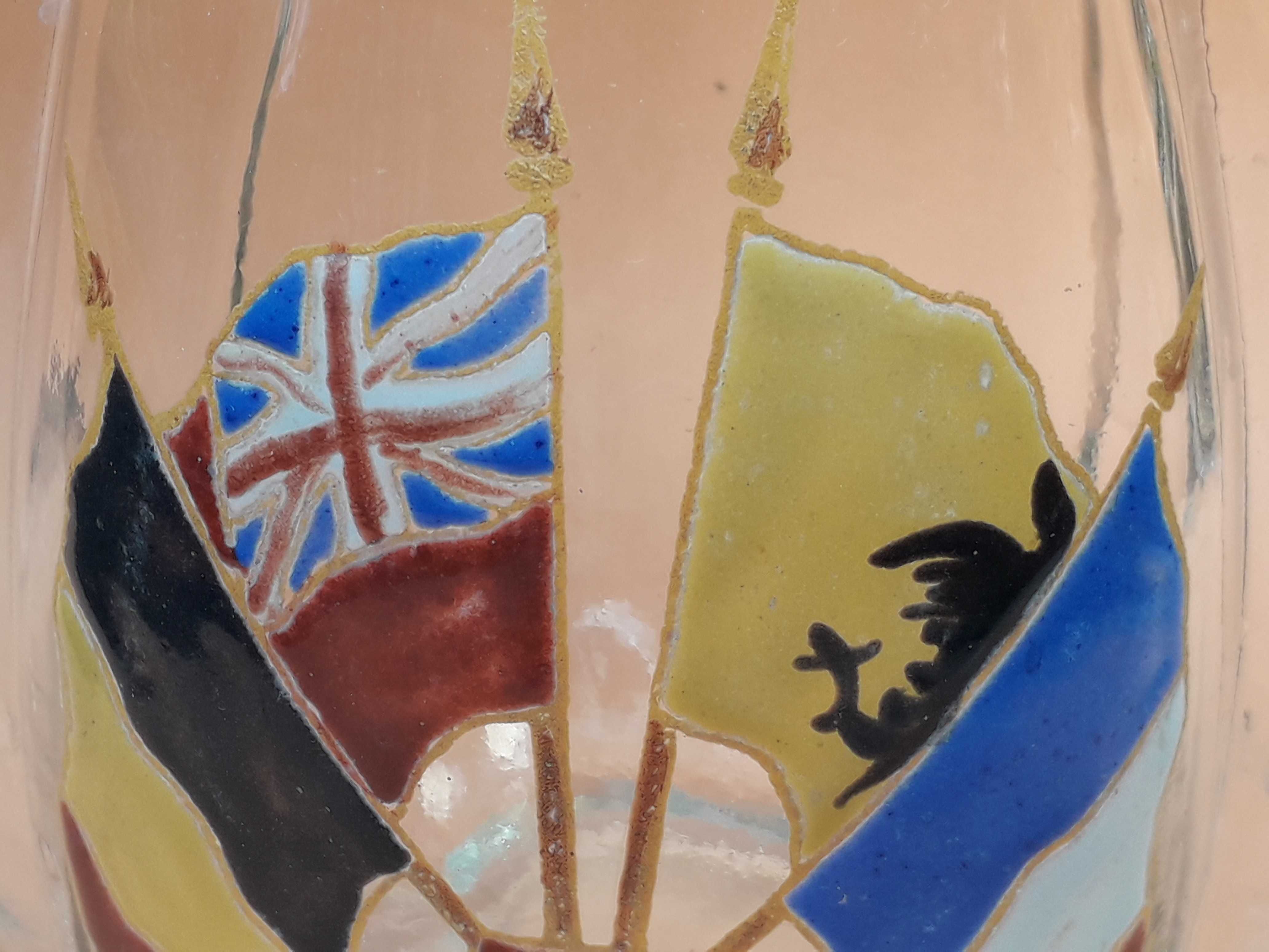 Меморабилия Первой мировой, кувшин для воды, стекло, Антанта, флаги