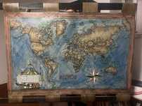 Mapa mundo pintado artesansal