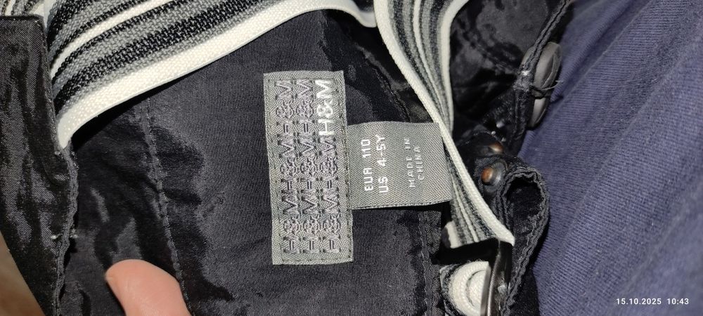 Spodnie zimowe śniegowe na szelkach h&m