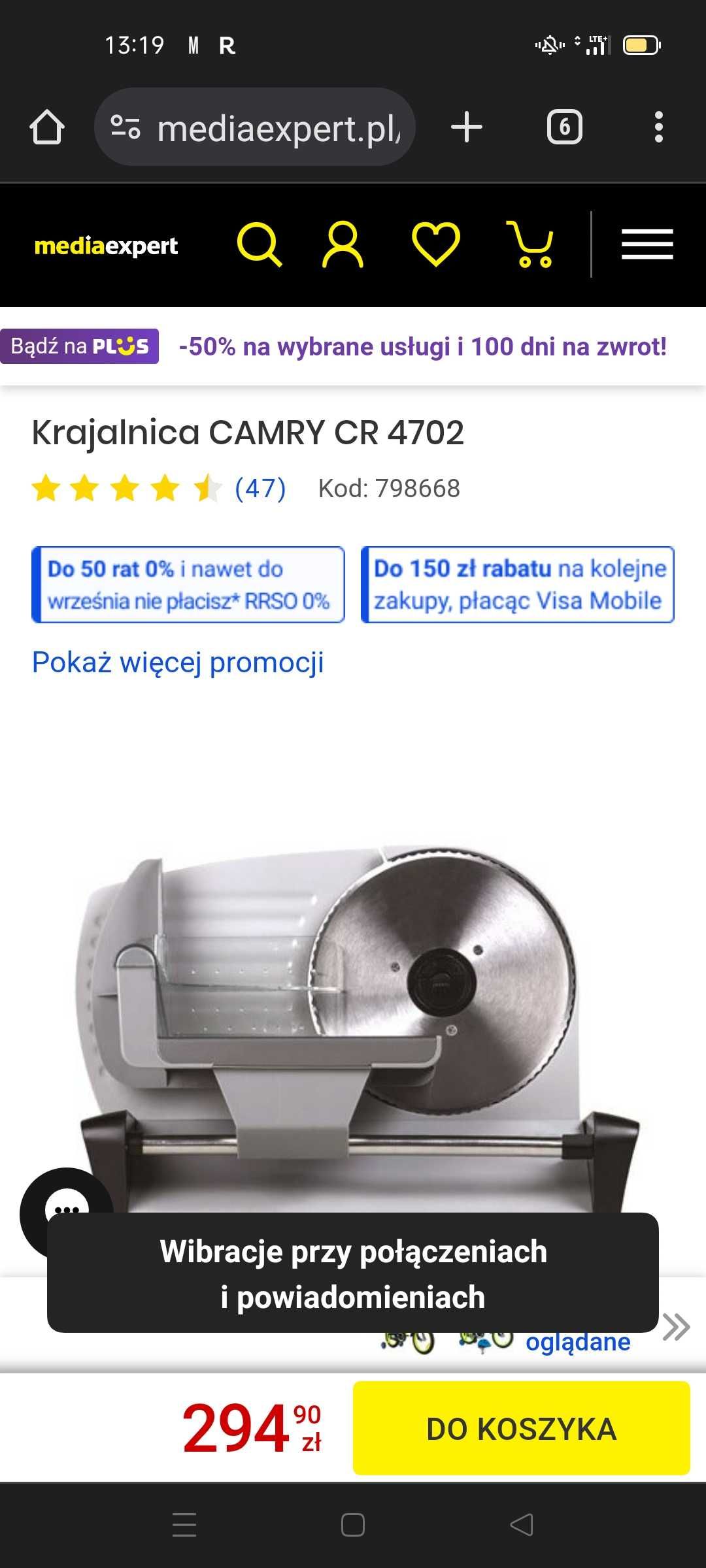 Krajalnica Camry CR 4702 nowa