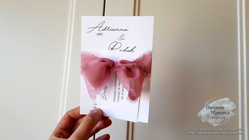 Zaproszenie ślubne z serii JEDNOKARTKOWE model 4