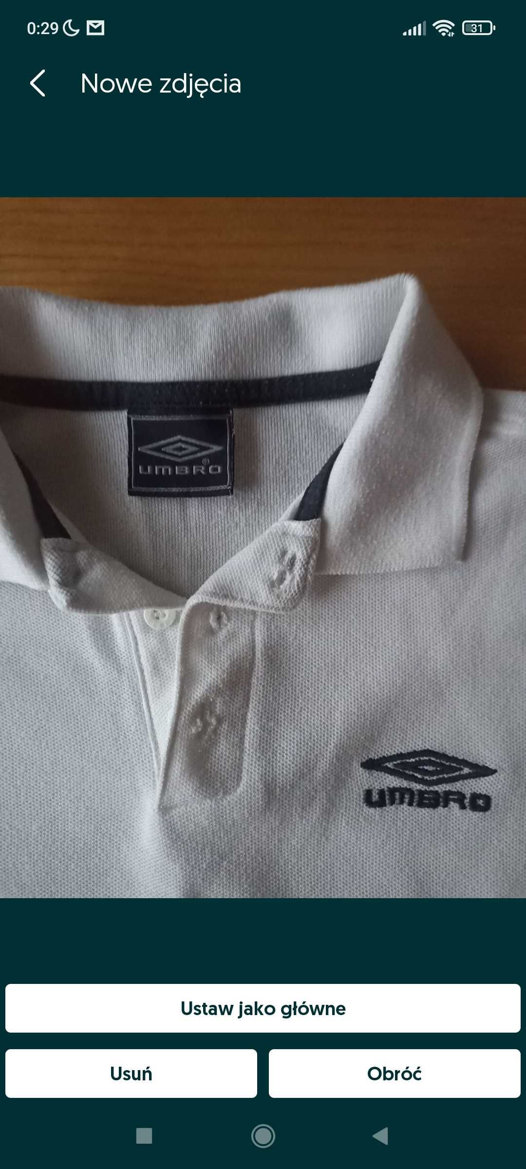 Koszulka polo biała Umbro r. 134