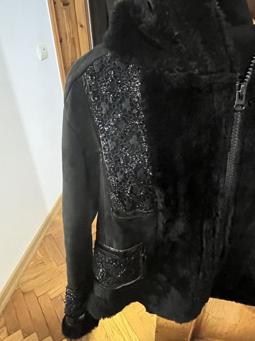 Дублянка натуральна. Із вставками. Чорна з вишивкою