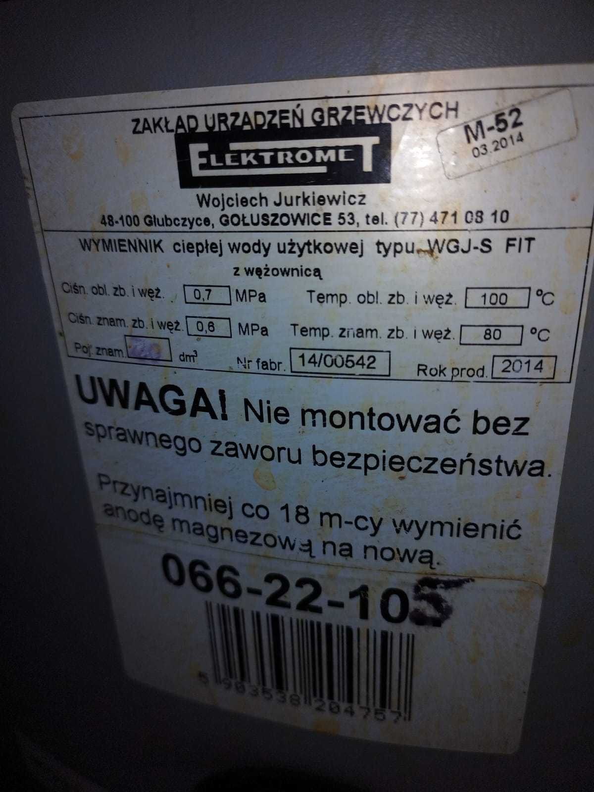 Zbiornik CWU Elektromet wgj fit 220 plus nkwa anoda magnezowa