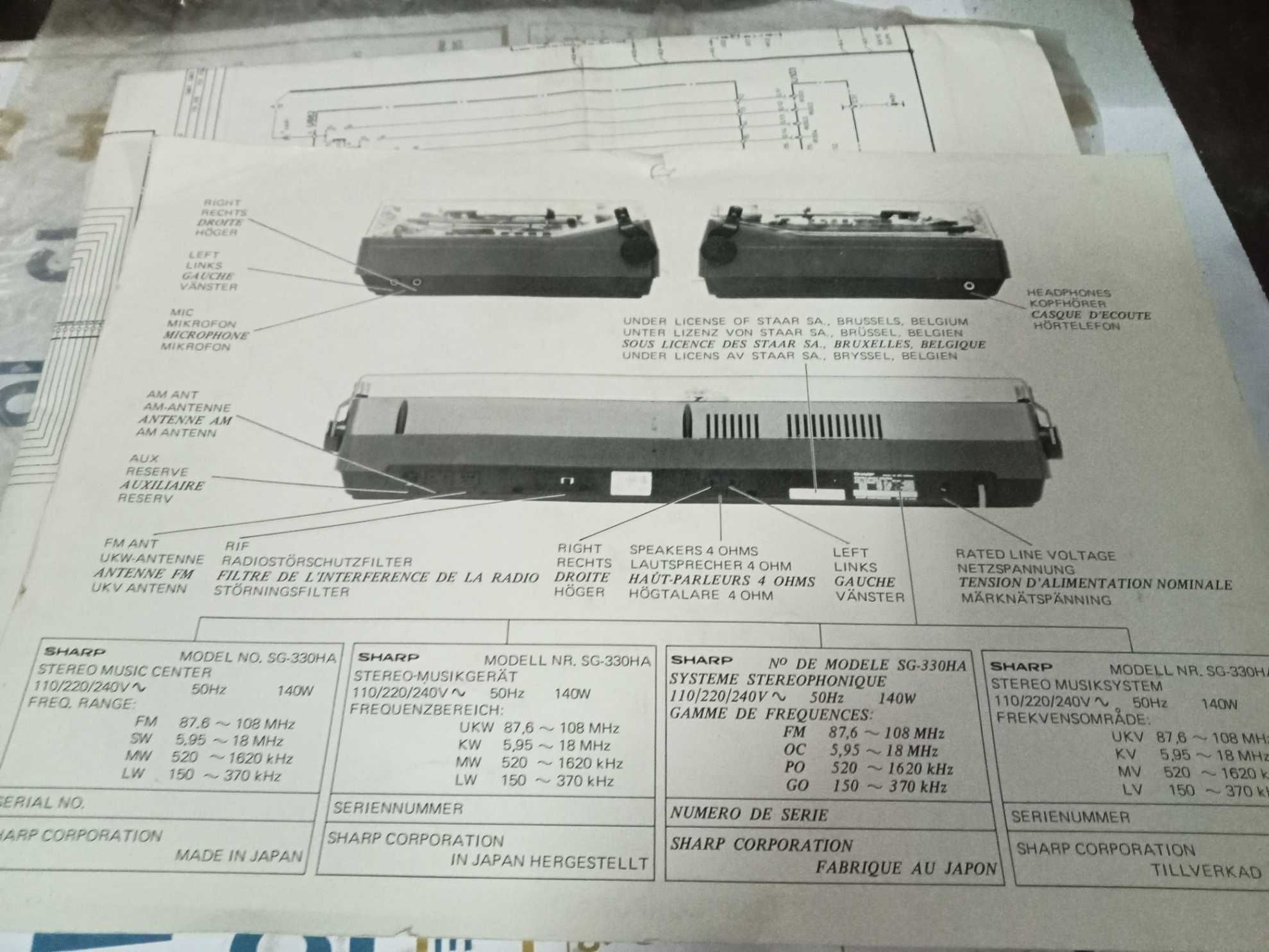 Aparelho de Musica compacto  Sharp