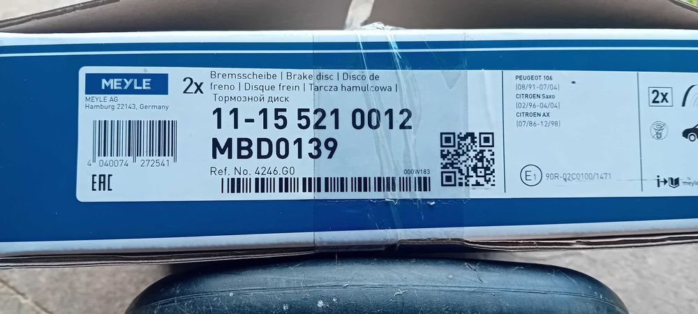 Sprzedam nowe tarcze i klocki hamulcowe. Peugeot 106 II