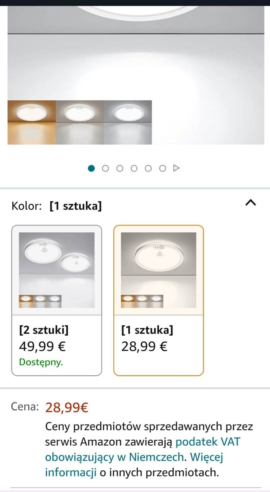 Matane Lampa sufitowa LED z czujnikiem ruchu