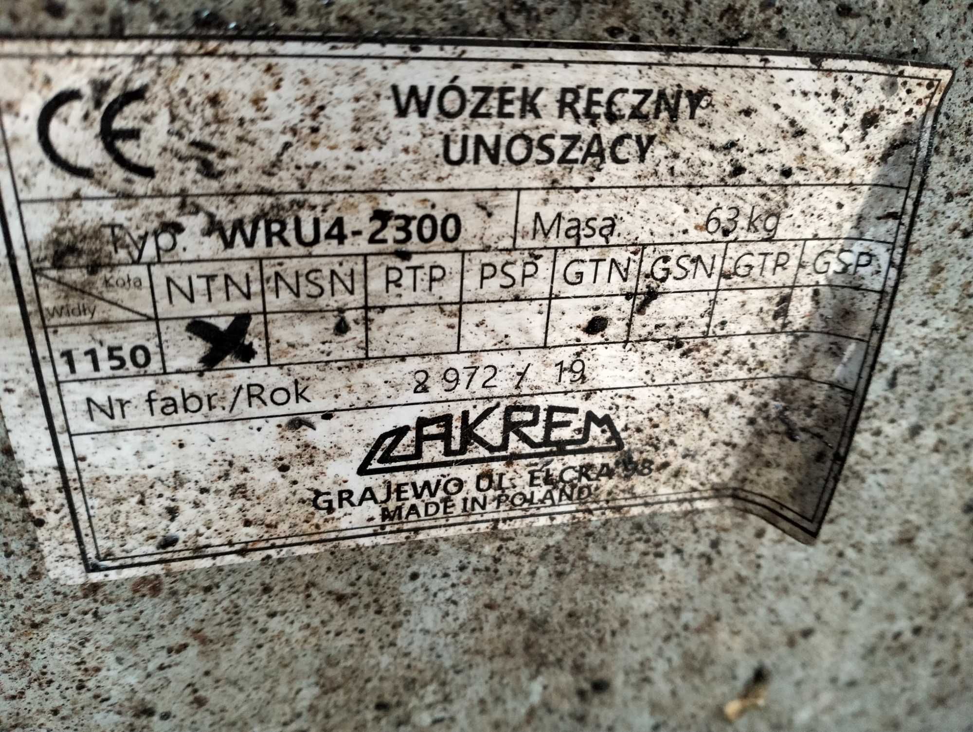 Paleciak ręczny wózek Zakrem
