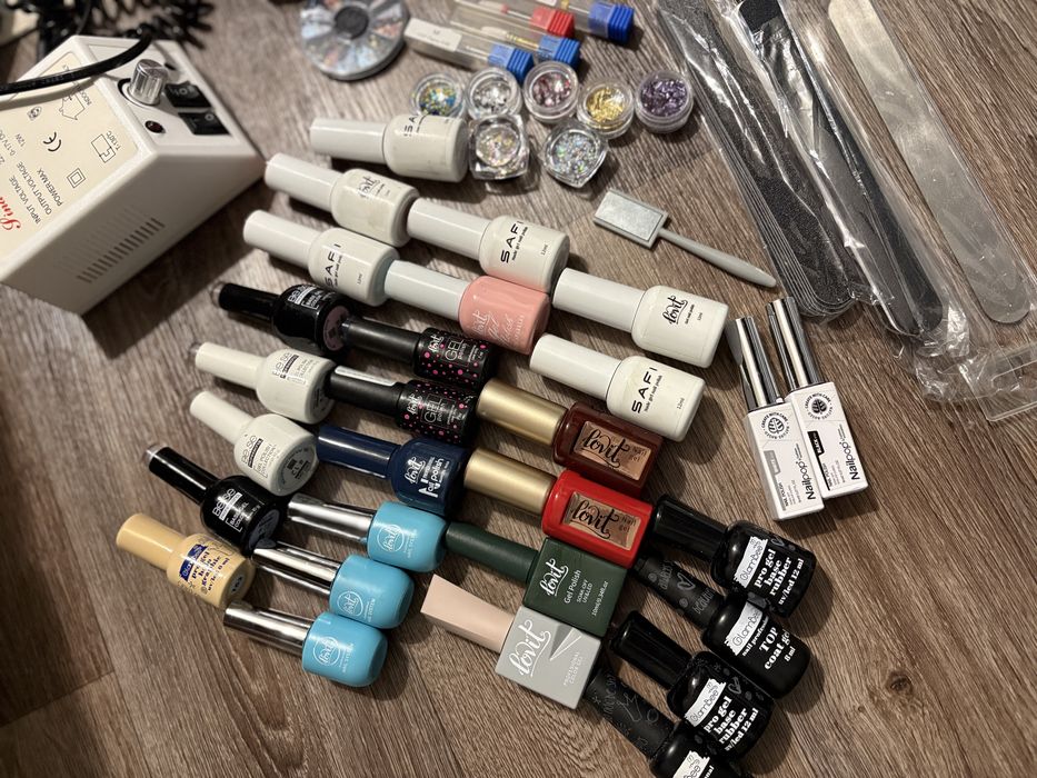 Набір для гель лаку, уф лампа, фрезер для нігтів, гель лак