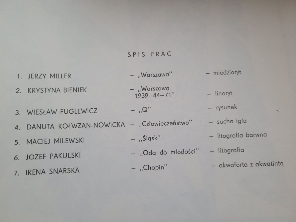 Grafika warszawska - 7 sygnowanych grafik w teczce