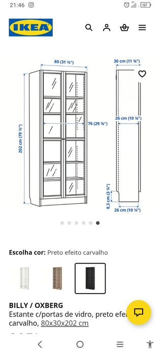 Estantes Billy de cor preta usadas