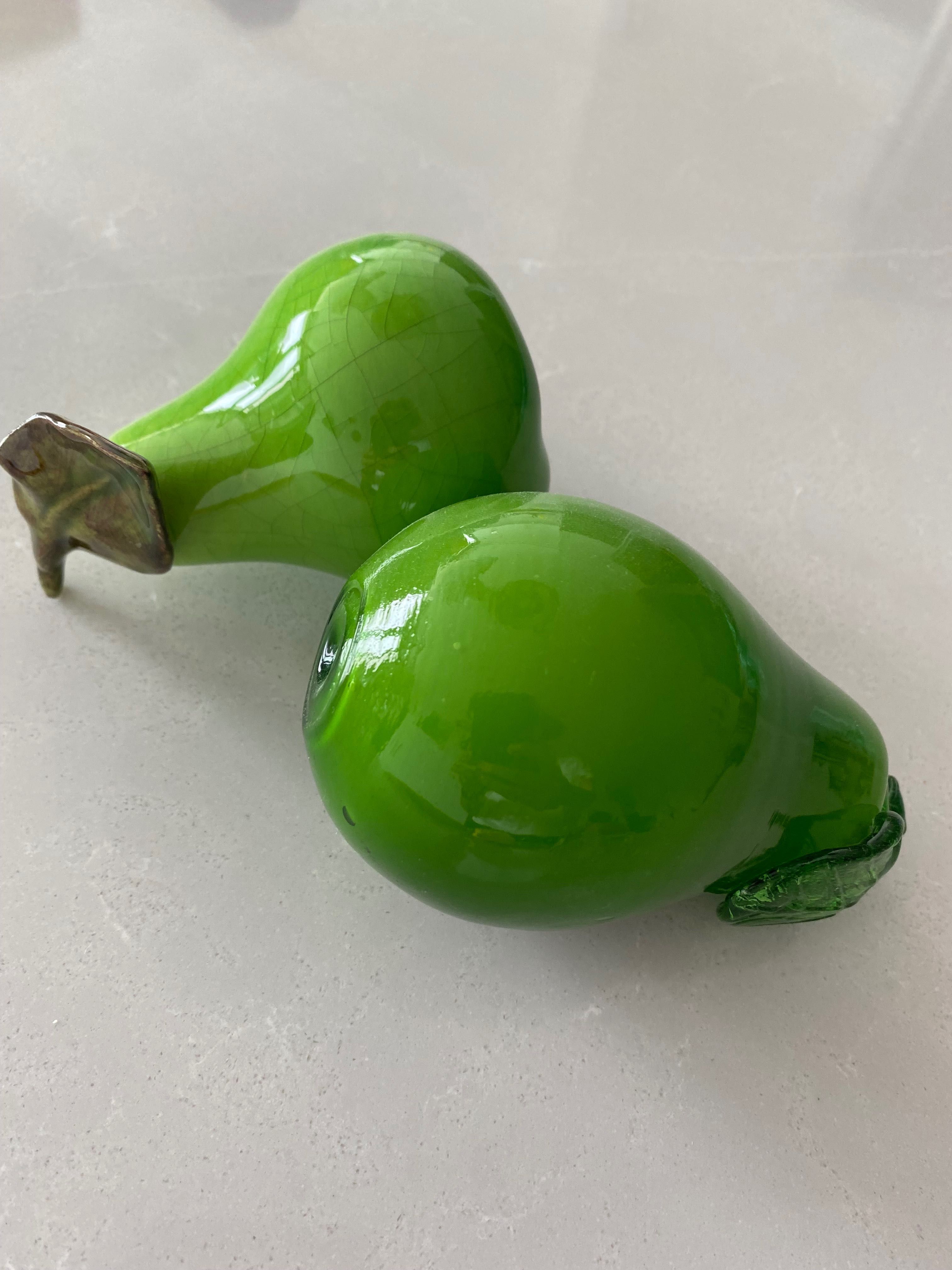 Pêras de arte em vidro estilo Murano