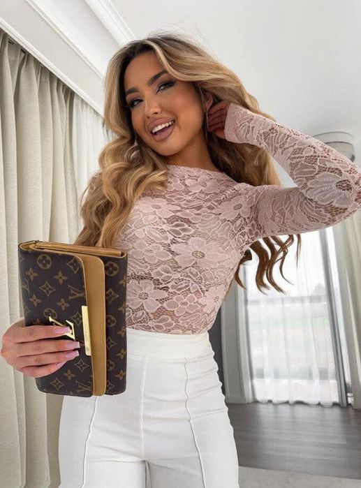 Bluzka damska by me skin koronkowa różowa