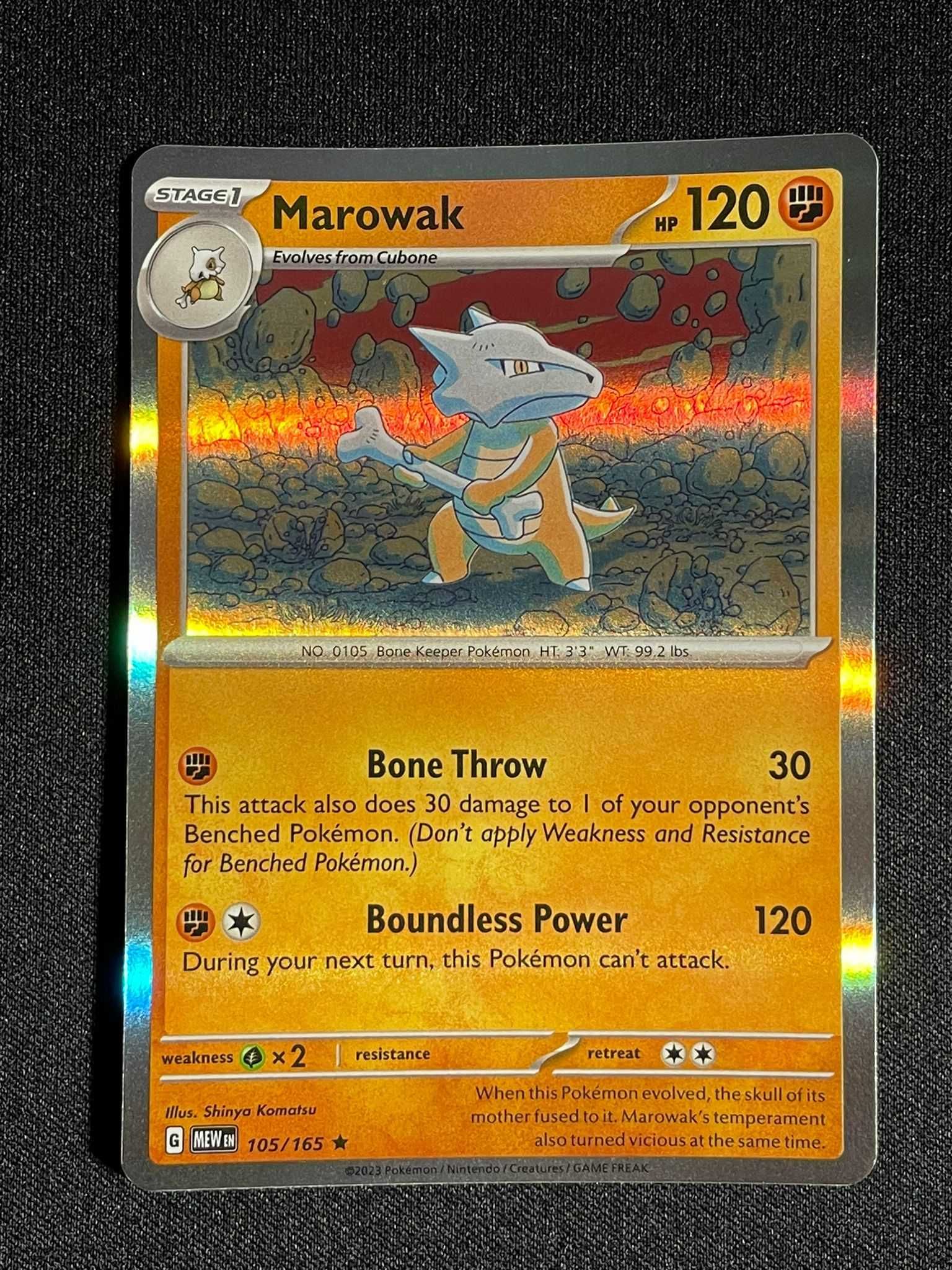 Carta Pokémon  Marowak 105/165  Scarlet & Violet 151