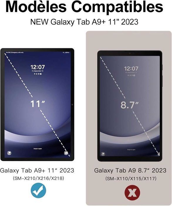 JADEMALL etui klawiatura touchpad do Samsung Galaxy Tab A9 Plus czarne