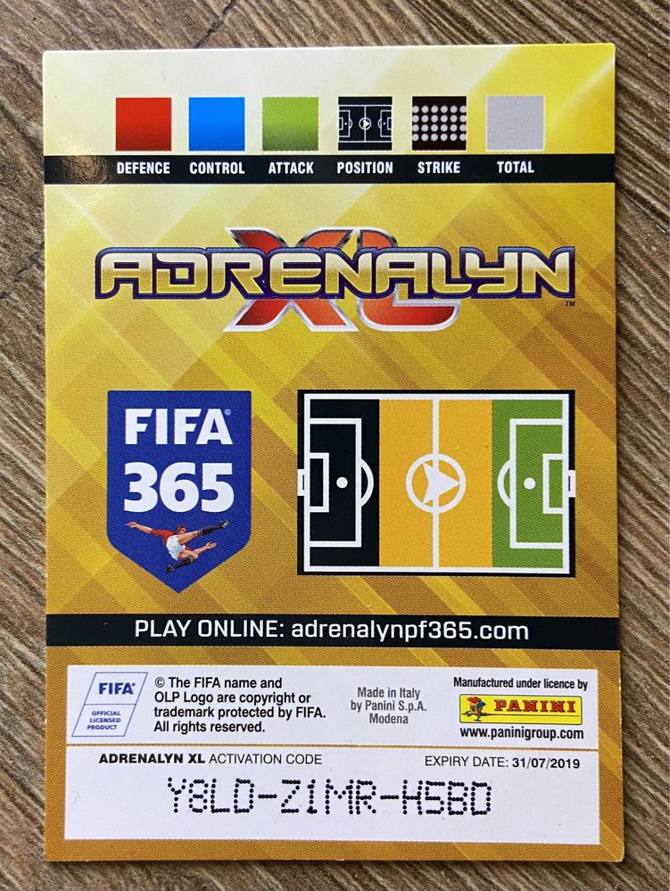 Kolekcja karty Adrenalyn FIFA 365 73 sztuki