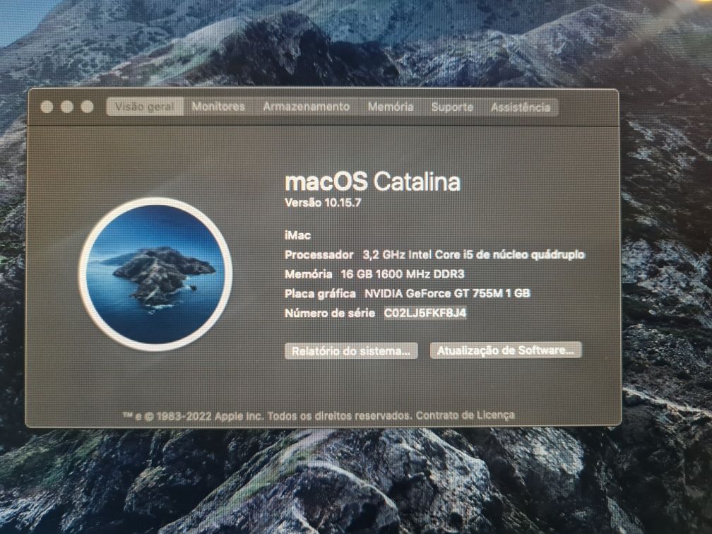 IMac de 27 com 16 Gb de RAM e com um disco ssd 480 GB