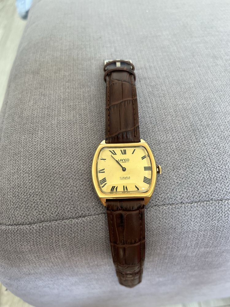 Zegarek mechaniczny vintage szwajcarski Lanco kostka 17