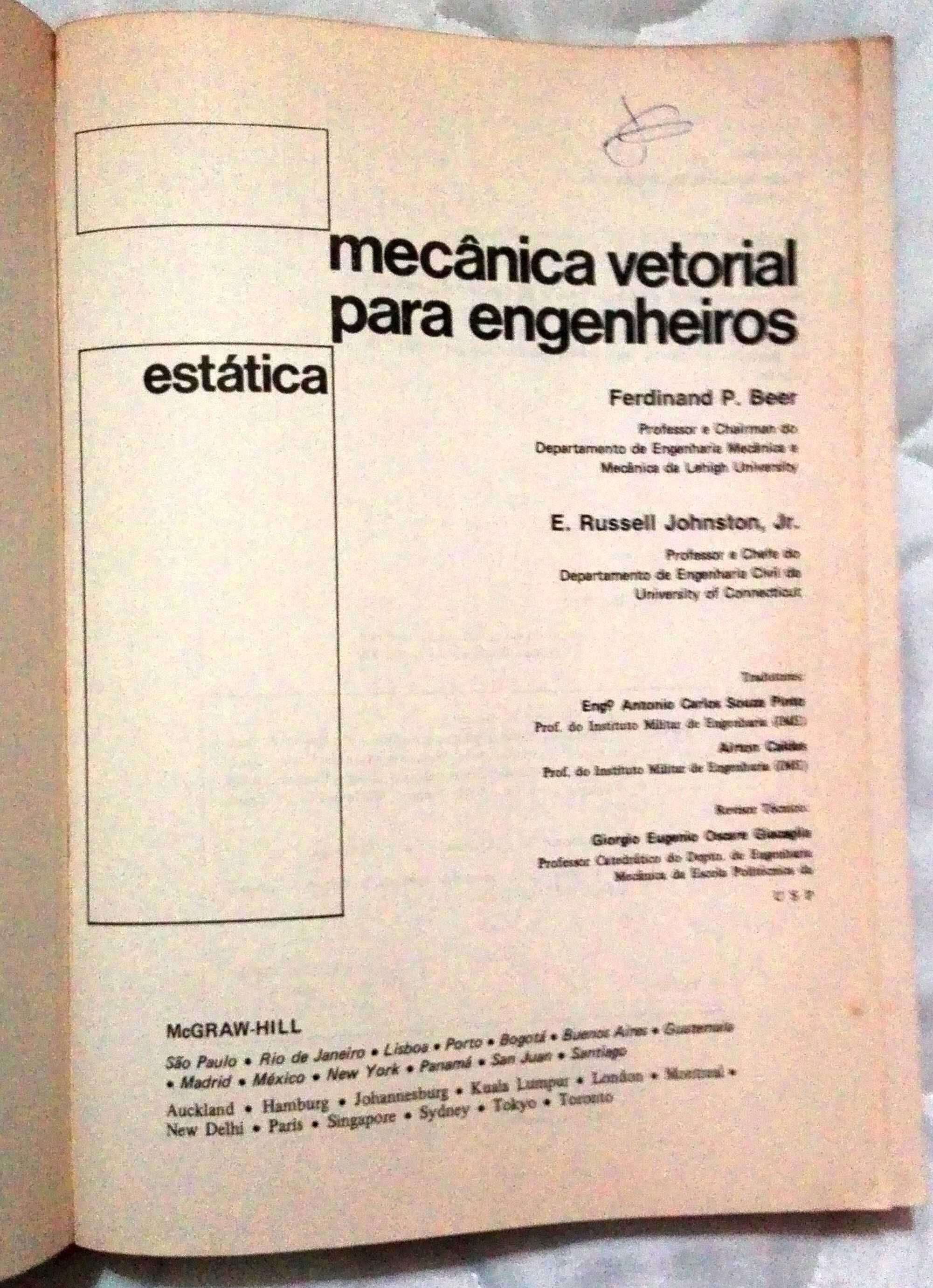 Livro Mecânica Vectorial p-Engenheiros – Estática Volme I