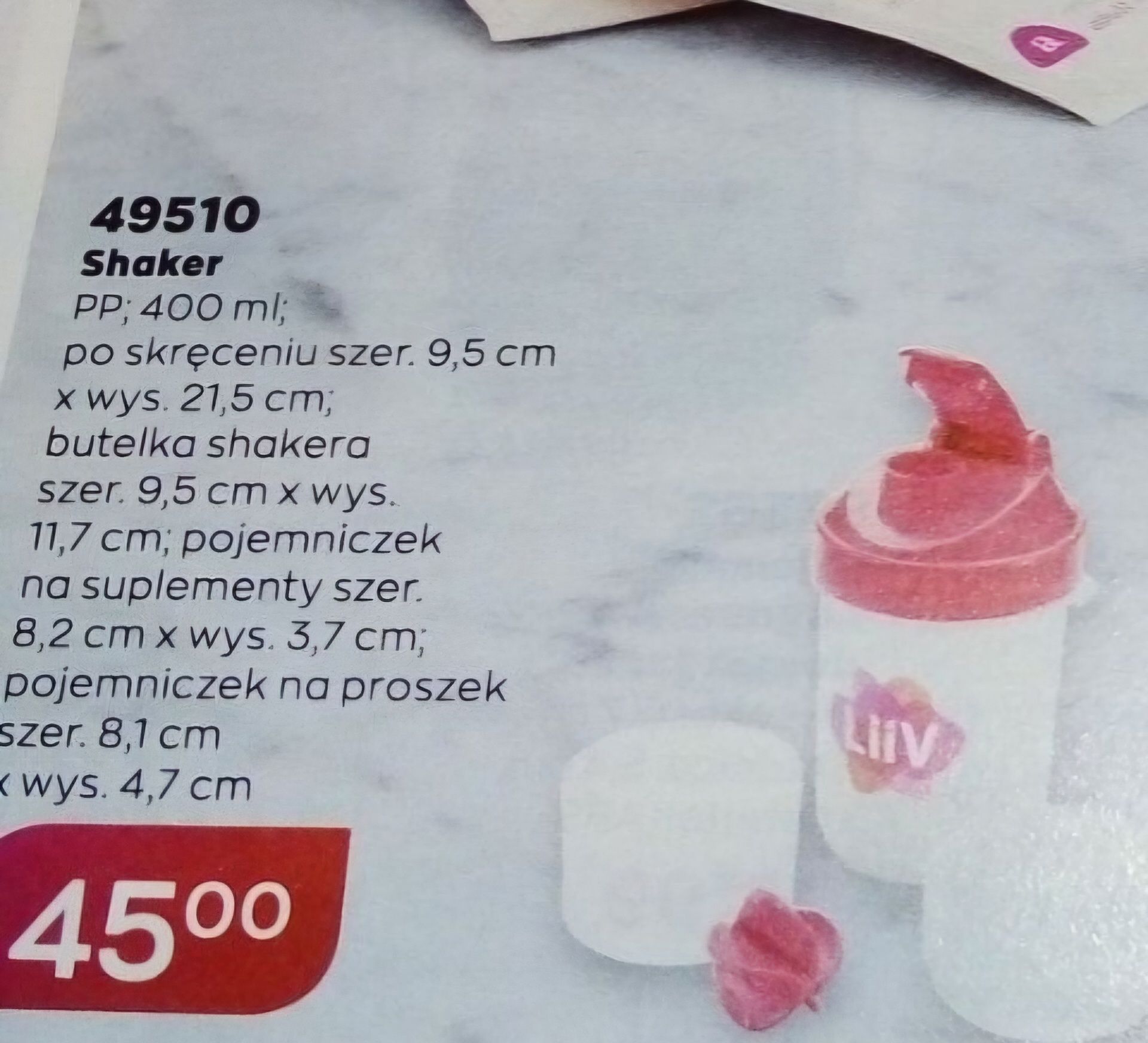 Shaker bidon pojemnik Liiv od Avon 400ml