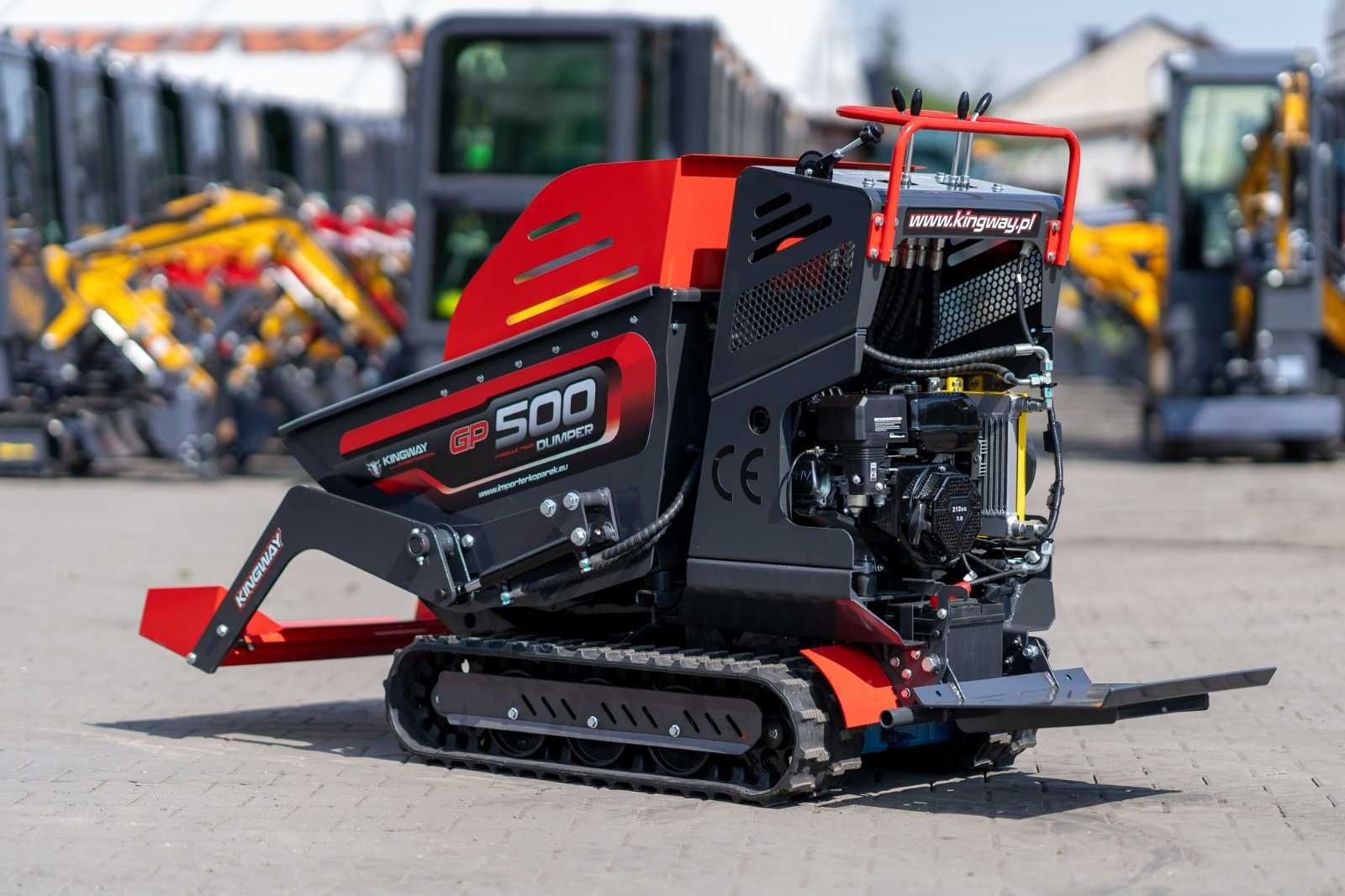 MINI Wozidło Taczka spalinowa Wywrotka z ŁADOWACZEK GP500 Gąsienicowa