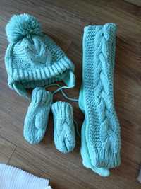 Czapka szalik i rękawiczki dla dziewczynki