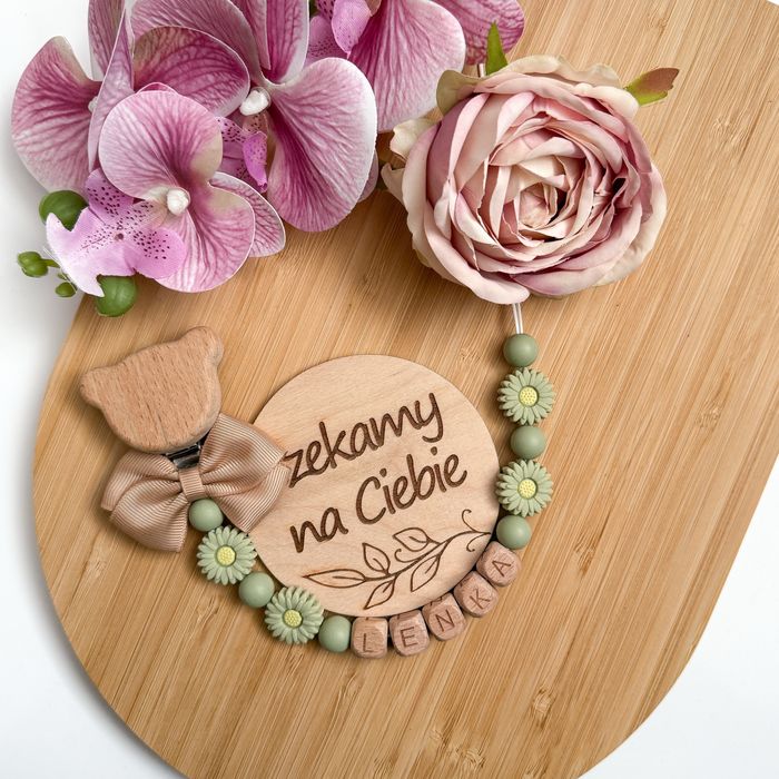 Zawieszka do smoczka z imieniem dziecka