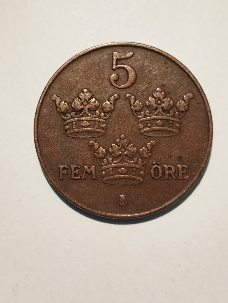 Moedas da Suécia 1932, 1936, 1949, 1864 e 1878