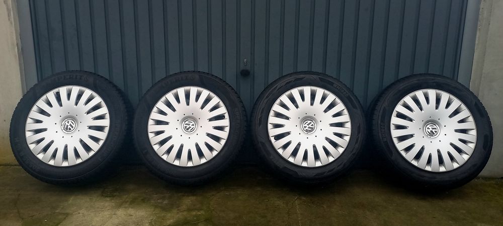Koła Zimowe 16, 5x112, Audi, Vw, 6Jx16H2 ET50, Kołpaki Oryginał