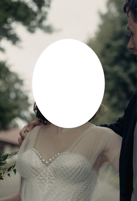 Piękna suknia ślubna rozm. S boho ecru z gorsetem