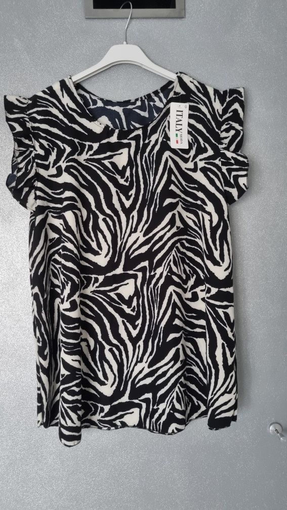 Piękna bluzka zebra oversize Nowa r.42/44/46