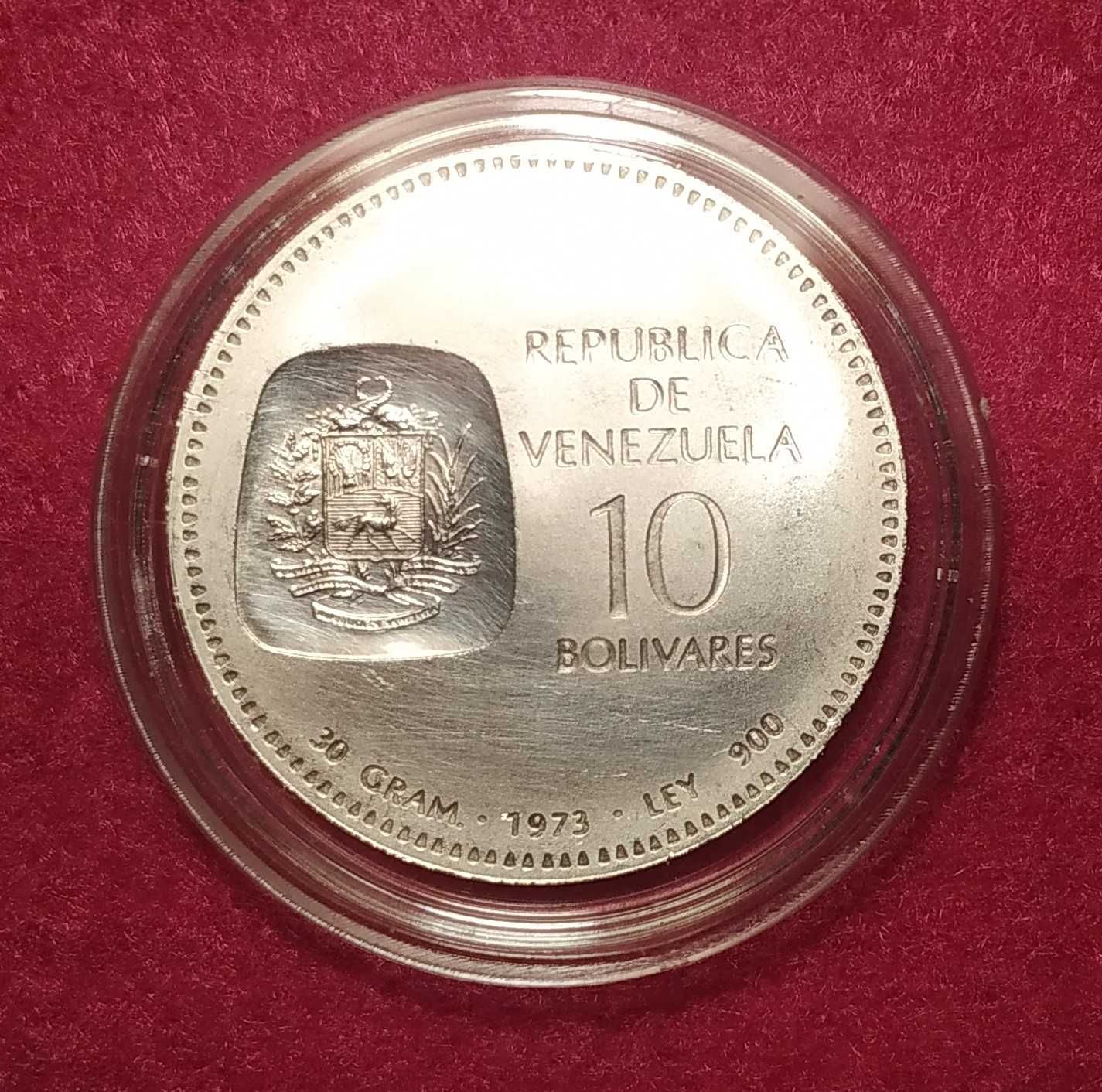 Venezuela - moeda em prata de 10 bolívares de 1973