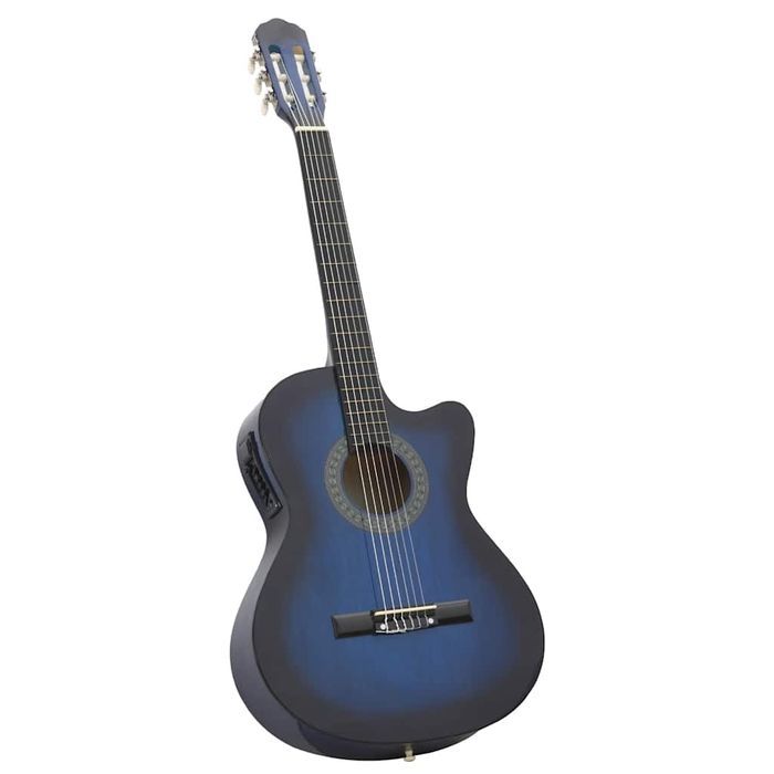 Gitara Klasyczna Z Wycięciem, 6 Strun I Equalizer, Niebieska